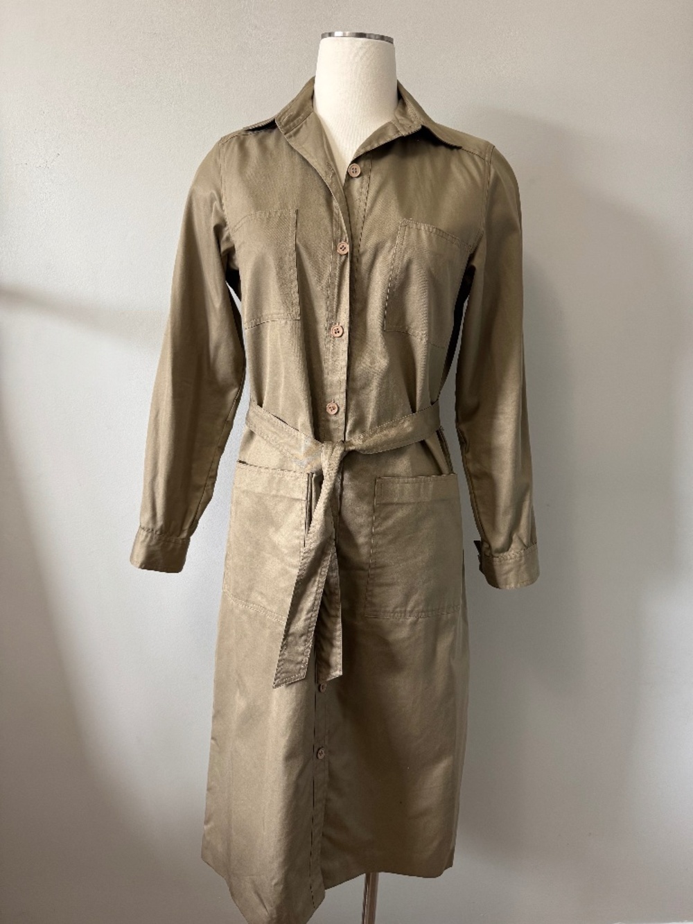 Ports International Vintage Rare Dress-shirt Belted Pocket Trench size 6